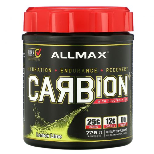 ALLMAX Nutrition, CARBion+ with Electrolytes, Lemon Lime, 30.7 oz (870 g)