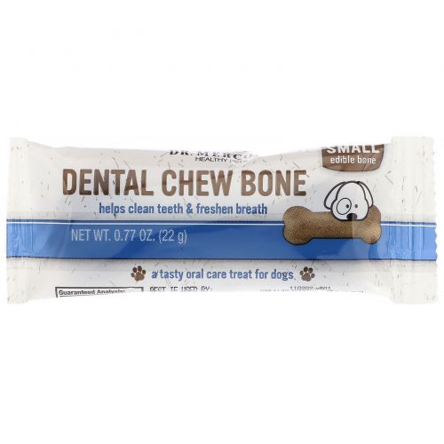 Dr. Mercola, Dental Chew Bone, Small, For Dogs, 12 Bones, 0.77 oz (22 g) Each