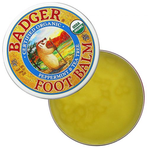 Badger Company, Бальзам для ног, с перечной мятой и чайным деревом, 2 унции (56 г)