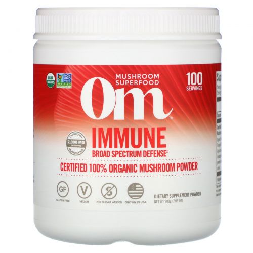 Organic Mushroom Nutrition, Иммунитет, грибной порошок, 7.14 унций (200 г)