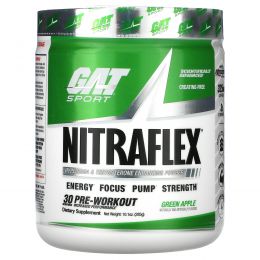 GAT, Nitraflex, Green Apple, 300 Grams Powder, 30 serving