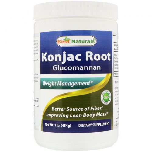 Best Naturals, Konjac Root Glucomannan Powder, 1 lb (454 g)