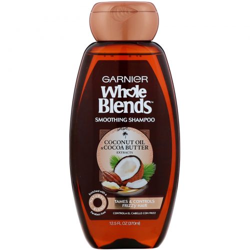 Garnier, Разглаживающий шампунь Whole Blends, «Масла кокоса и какао», 370 мл