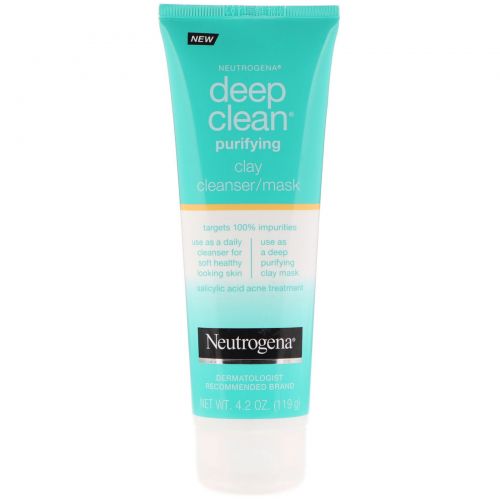 Neutrogena, Deep Clean, Purifying, Clay Cleanser/Mask, 4.2 oz (119 g)