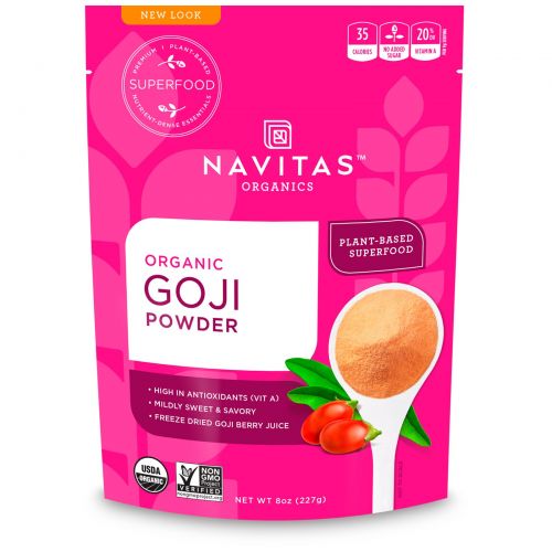 Navitas Organics, Organic, Goji Powder, Сублимированный порошок ягод годжи, 227 г