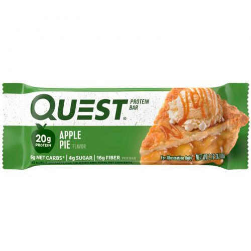 Quest Nutrition, Questbar, Protein Bar, Apple Pie, 12 Bars, 2.12 oz (60 g) Each