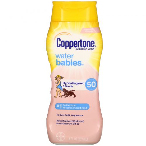 Coppertone, Water Babies, Sunscreen Lotion, SPF 50, 8 fl oz (237 ml)