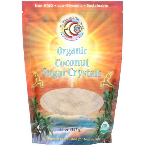 Earth Circle Organics, Organic Coconut Sugar Crystals, 14 oz (397 g)