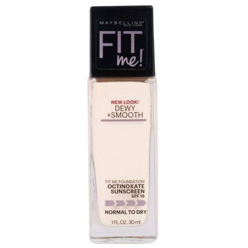 Maybelline, Тональная основа Fit Me, Dewy + Smooth, оттенок 110 «Porcelain», 30 мл