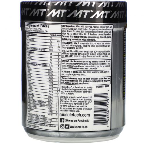 Muscletech, Platinum Amino Plus Energy, Tropical Mango, 11.19 oz (317 g)