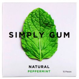 Simply Gum, Жевательная резинка, Натуральная мята, 15 штук