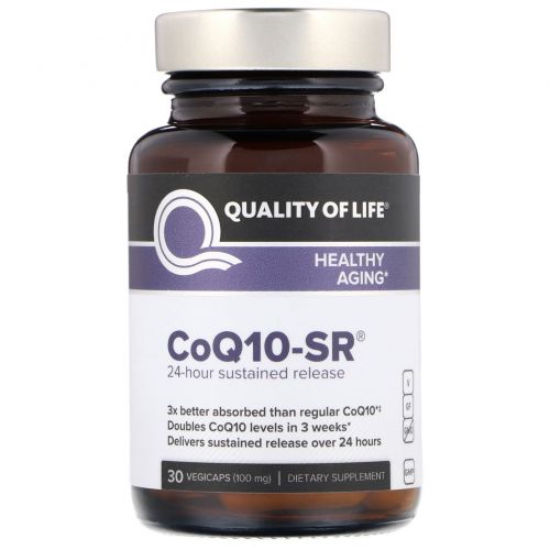 Quality of Life Labs, Коэнзим Q10-SR, 30 растительных капсул