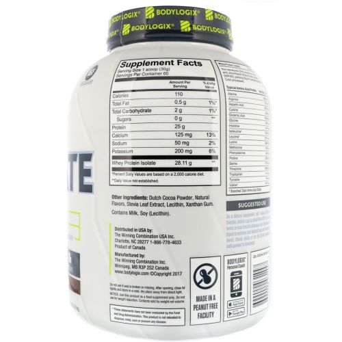 Bodylogix, Natural Isolate, Decadent Chocolate, 4 lbs (1.8 kg)