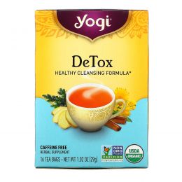 Yogi Tea, Чай Detox без кофеина, 16 чайных пакетиков, 1.02 унций (29 г)