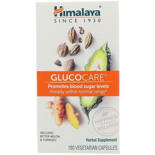 Himalaya Herbal Healthcare, Пищевая добавка GlucoCare, 180 растительных капсул