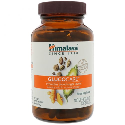 Himalaya Herbal Healthcare, Пищевая добавка GlucoCare, 180 растительных капсул