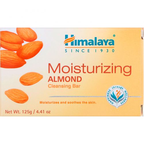 Himalaya, Увлажняющее очищающее кусковое мыло, миндаль, 125 г