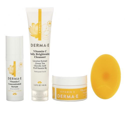 Derma E, Brighten & Go, Clean Beauty Travel Kit, 5 Piece Kit