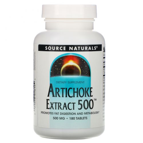 Source Naturals, Экстракт артишока 500, 180 таблеток