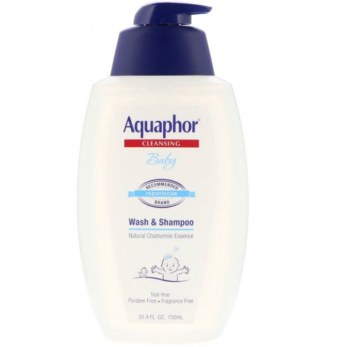 Aquaphor, Детский шампунь и гель для душа, натуральный экстракт ромашки, 25,4 унций (750 мл)