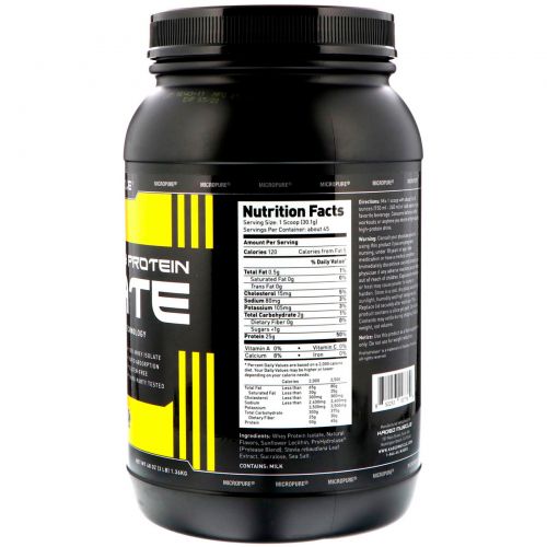 Kaged Muscle, Мегачистый сывороточный изолят белка, ваниль, 48 унций (1,36 кг)