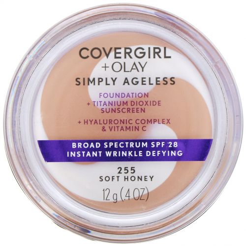 Covergirl, Olay Simply Ageless, тональная основа, оттенок 255 «Мягкий медовый», 12 г (0,4 унции)