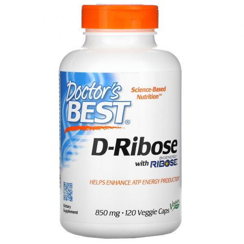 Doctor's Best, Best, D-рибоза, 850 мг, 120 растительных капсул
