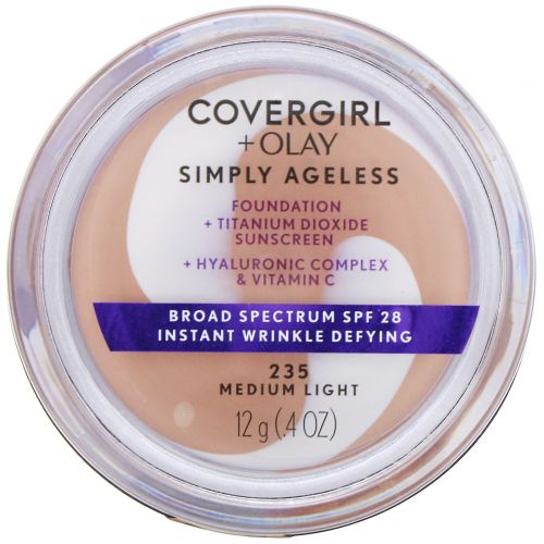 Covergirl, Olay Simply Ageless, тональная основа, оттенок 235 «Средний светлый», 12 г (0,4 унции)