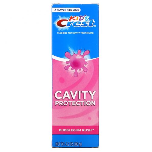 Crest, Kids, Fluoride Anticavity Toothpaste, Bubblegum Rush, 4.2 oz (119 g)