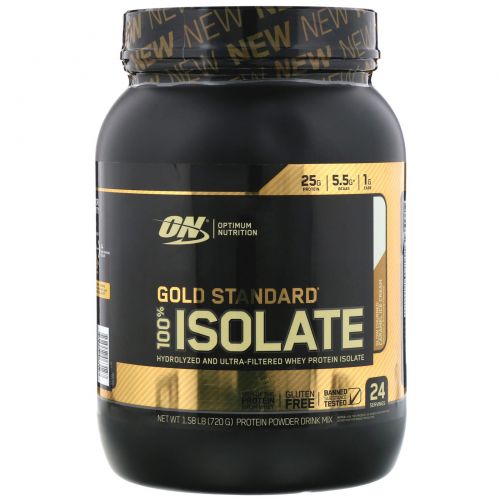 Optimum Nutrition, Gold Standard, 100% Isolate, Slow Churned Caramel Ice Cream 1.58 lb (720 g)