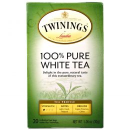 Twinings, 100% чистый белый чай, 20 чайных пакетиков по 1,06 унции (30 г)