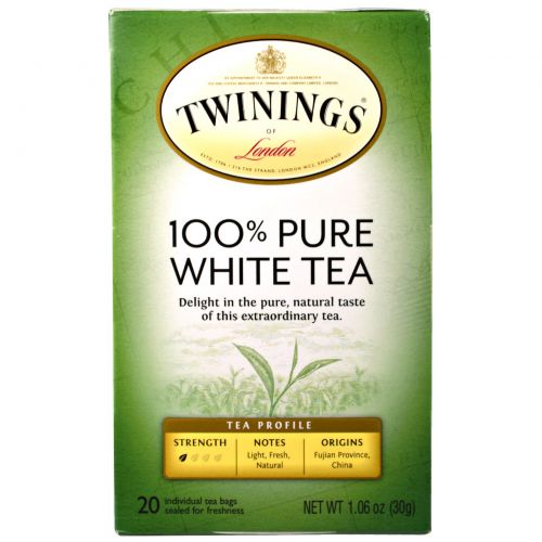 Twinings, 100% чистый белый чай, 20 чайных пакетиков по 1,06 унции (30 г)