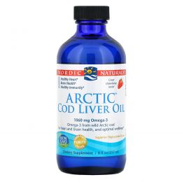 Nordic Naturals, Масло печени арктической трески, со вкусом клубники, 8 жидких унций (237 мл)