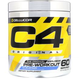 Cellucor, C4 Оригинальный Взрывной, Предтренировочная формула, Ледяная голубая малина, 13,8 унц. (390 г)