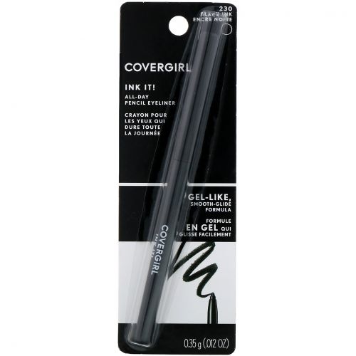 Covergirl, Ink it! All-Day, карандаш для глаз, оттенок 230 черный, 0,35 г (0,012 унции)