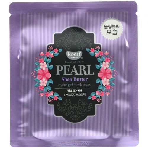 Koelf, Pearl Shea Butter, Hydro Gel Mask Pack, 5 Masks