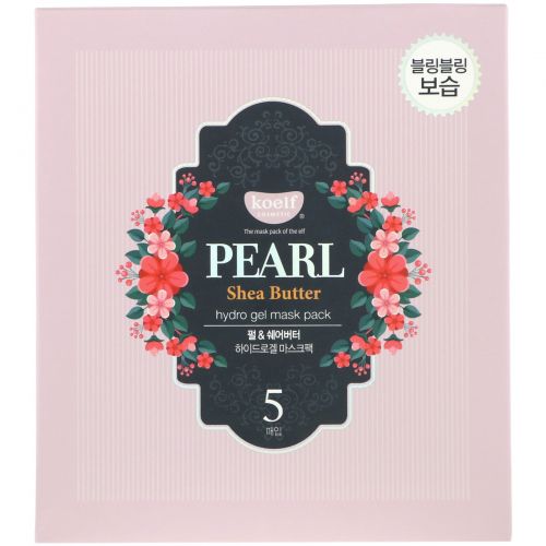 Koelf, Pearl Shea Butter, Hydro Gel Mask Pack, 5 Masks