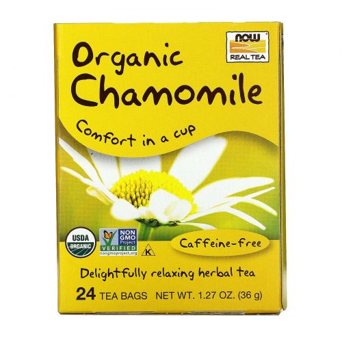 Now Foods, Comfy Chamomile, 24 Чайных Пакетика, по 2 г каждый