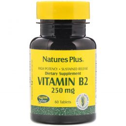 Nature's Plus, Витамин B-2, 250 мг, 60 таблеток