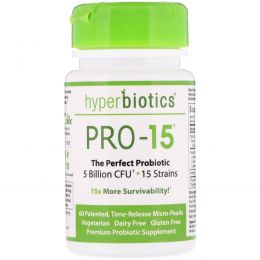 Hyperbiotics, PRO-15. The Perfect Probiotic, 5 Billion CFU', 60 Tablets