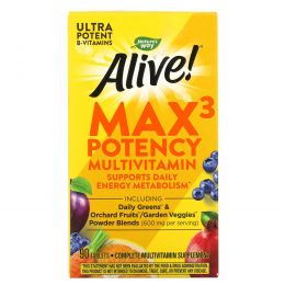 Nature's Way, Alive!, Max3 Daily, мультивитаминный комплекс, 90 таблеток