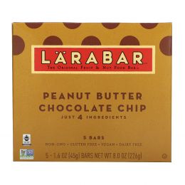 Larabar, Батончик с шоколадом и арахисовым маслом, 5 шт, 1.6 унций (45 г) каждый