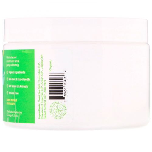 Asutra, Scrub The Day Away, Exfoliating Body Scrub, Cooling Cucumber, 12 oz (350 g)