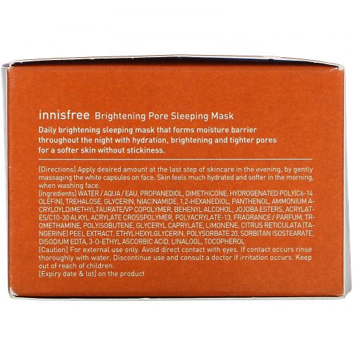 Innisfree, Jeju Hallabong Daily Skin Bright, Brightening Pore Sleeping Mask, 3.38 fl oz (100 ml)