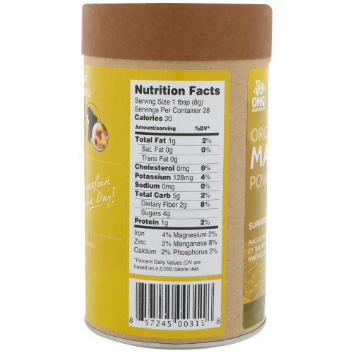 OMG! Food Company, LLC, Organic Raw, Maca Roots Powder, 8 oz (227 g)