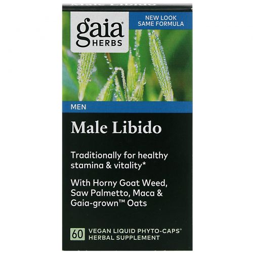 Gaia Herbs, SystemSupport, Male Libido, мужское либидо, 60 растительных жидкостных фитокапсул