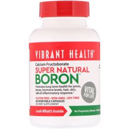 Vibrant Health, Super Natural Boron, 60 растительных капсул