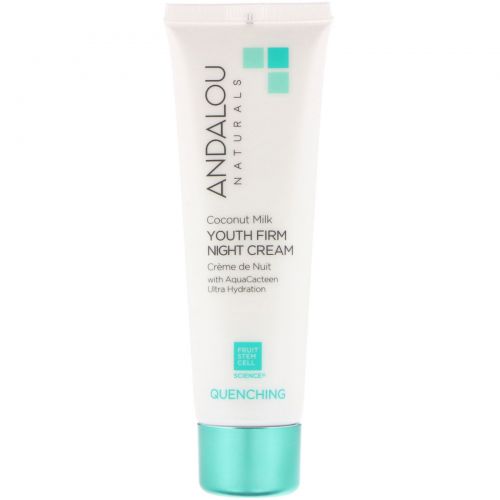 Andalou Naturals, Ночной крем с кокосовым молочком для молодой упругой кожи, Quenching, 1.7 ж.унц. (50 г)