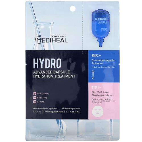 Mediheal, Hydro, Advanced Capsule Hydration Treatment Mask, 5 Sheets, 0.77 fl oz (23 ml) Each