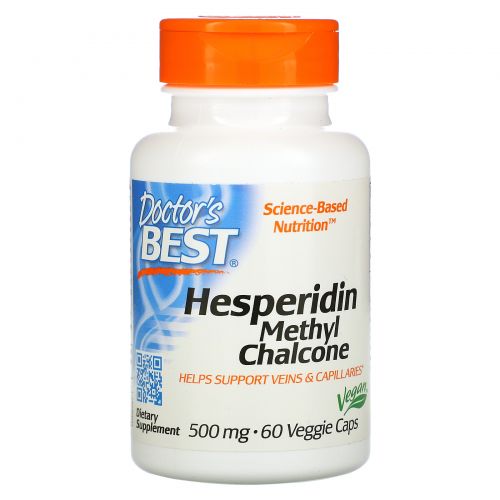 Doctor's Best, Гесперидин метил халькон (Best Hesperidin, Methyl Chalcone), 500 мг, 60 растительных капсул